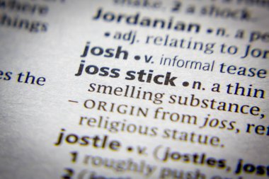 Sözcük veya cümle Joss çubuğu ve sözlükteki tanımı