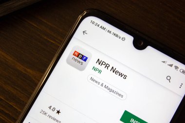 İvanovsk, Rusya-21 Temmuz 2019: akıllı telefonun ekranında NPR haber uygulaması