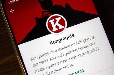 İvanovsk, Rusya-21 Temmuz 2019: akıllı telefonun ekranında Kongregate uygulaması