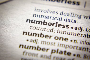 Sözcük ya da ifade Sayısız ve sözlükteki tanımı