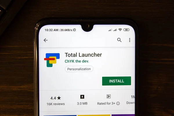 Ivanovsk Russie Juillet 2019 Total Launcher App Sur Écran Smartphone — Photo
