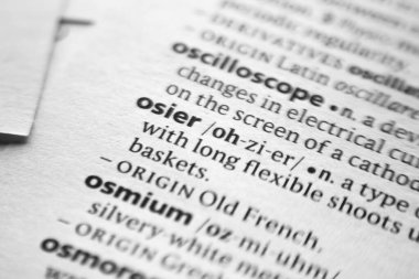 Sözcük veya ifade Osier ve sözlükteki tanımı