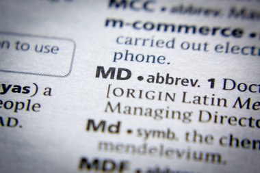 Sözlükte Md sözcüğü ya da cümlesi