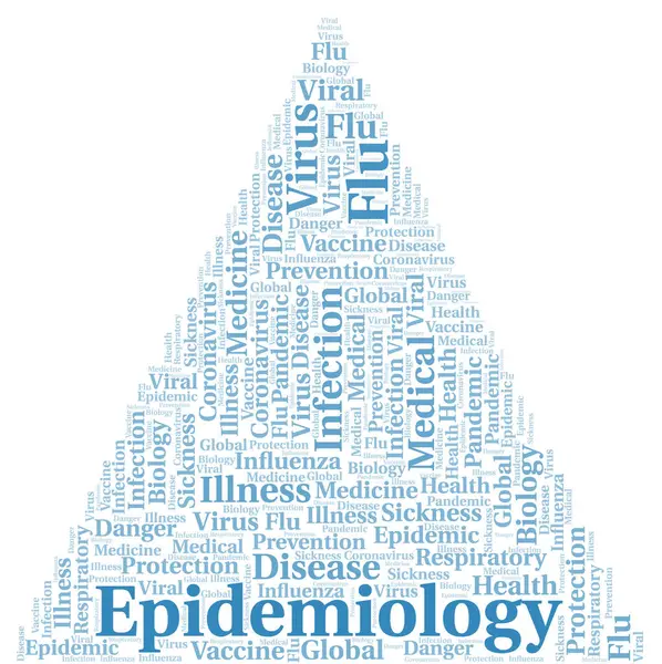 Epidemiologie Woord Wolk Witte Achtergrond Wordcloud Gemaakt Met Alleen Tekst — Stockvector