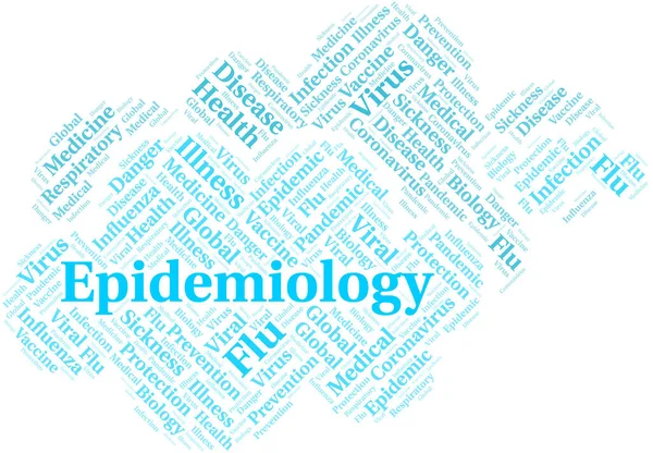 Epidemiology Mot Nuage Sur Fond Blanc Wordcloud Fait Avec Texte — Image vectorielle