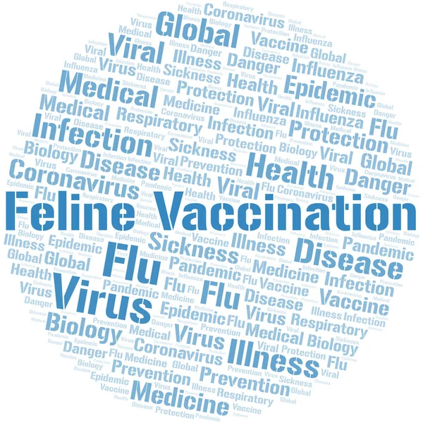 Feline Vaccinatie Woord Wolk Witte Achtergrond Wordcloud Gemaakt Met Alleen — Stockvector