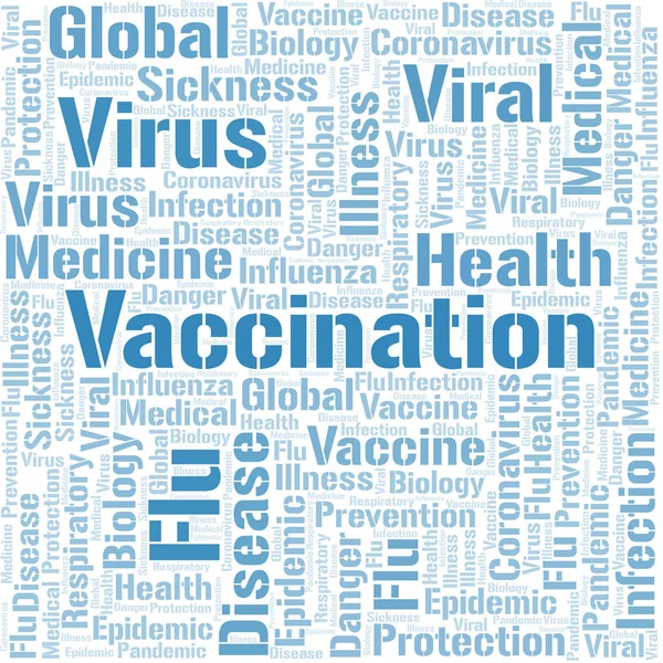 Vaccinatie Woord Wolk Witte Achtergrond Wordcloud Gemaakt Met Alleen Tekst — Stockvector