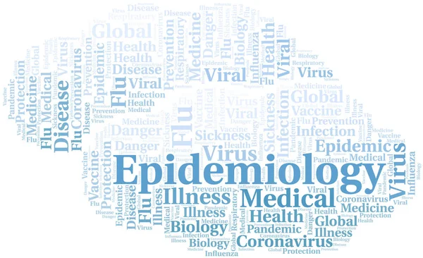 Epidemiology Mot Nuage Sur Fond Blanc Wordcloud Fait Avec Texte — Image vectorielle