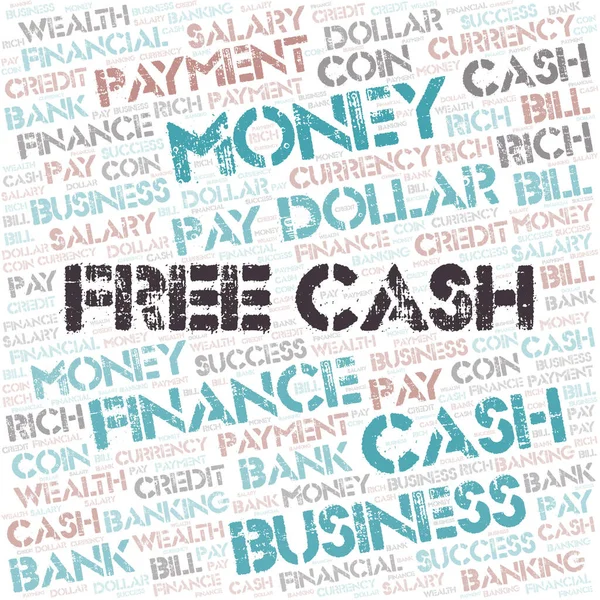 Free Cash typography  word cloud. Wordcloud collage made with the text only.