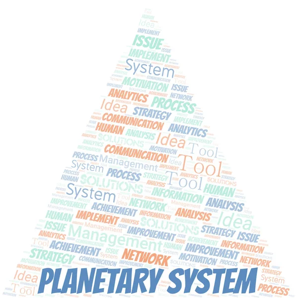 Sistema Planetário Tipografia Vetor Nuvem Palavras Colagem Wordcloud Feita Apenas — Vetor de Stock