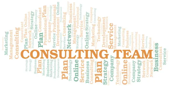 Equipo Consultor Tipografía Vector Palabra Nube Collage Wordcloud Hecho Solo — Archivo Imágenes Vectoriales