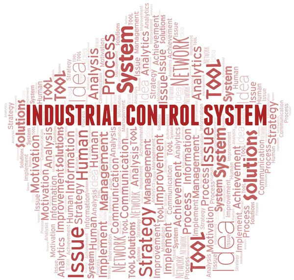 Industrial Control System Typografie Vektor Wort Wolke Wordcloud Collage Nur — Stockvektor