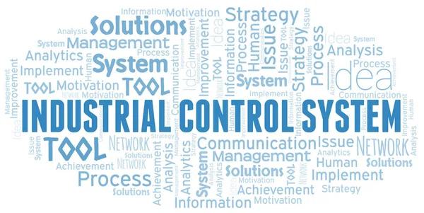 Industrial Control System Typography Vector Word Cloud Inglês Colagem Wordcloud — Vetor de Stock