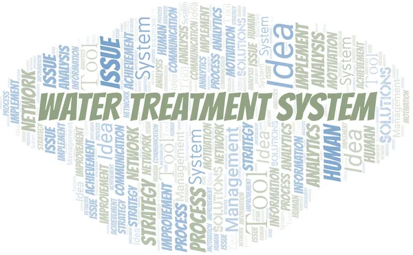 Sistema Tratamiento Agua Tipografía Vector Palabra Nube Collage Wordcloud Hecho — Vector de stock