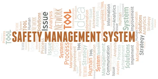 Sicherheitsmanagementsystem Typografie Vektor Wort Wolke Wordcloud Collage Nur Mit Dem — Stockvektor