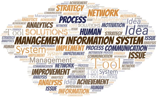 Management Information System Typografie Vektor Wort Wolke Wordcloud Collage Nur — Stockvektor