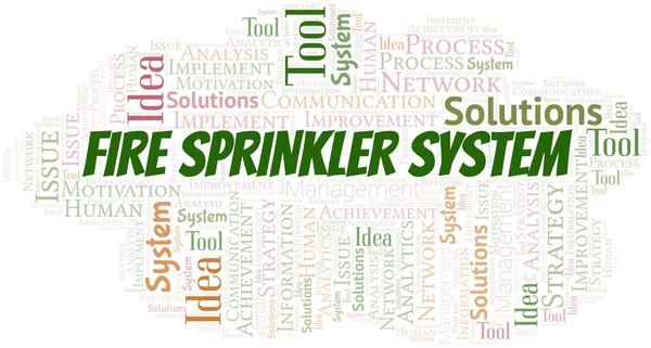 Brand Sprinkler Systeem Typografie Vector Woord Wolk Wordcloud Collage Gemaakt — Stockvector
