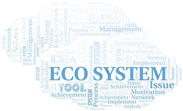 Typografia Eco System Wektorowa Słowo Chmura Kolaż Wordcloud Wykonane Tylko — Wektor stockowy