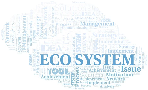 Eco System Tipografia Vetor Nuvem Palavras Colagem Wordcloud Feita Apenas — Vetor de Stock