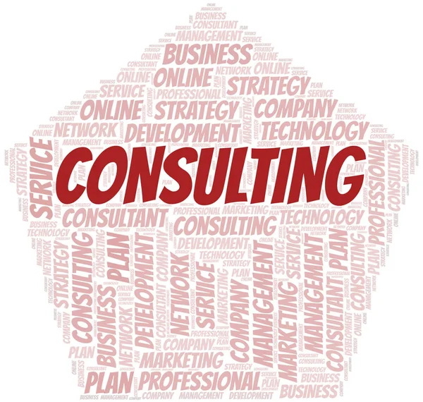 Consulting Typography Vector Word Cloud Wordcloud Collage Made Text Only — Stock Vector