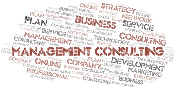 Management Consulting Typography Vector Word Cloud Wordcloud Collage Made Text — Stock Vector