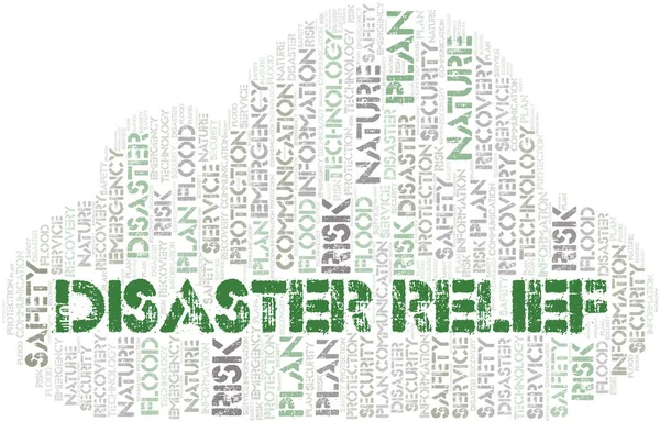 Disaster Relief Typography Word Cloud Wordcloud Collage Made Text Only — Stock Photo, Image