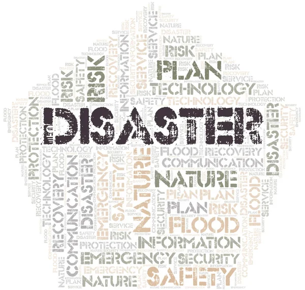 Katastrophen Typografie Wortwolke Wordcloud Collage Nur Mit Dem Text — Stockfoto