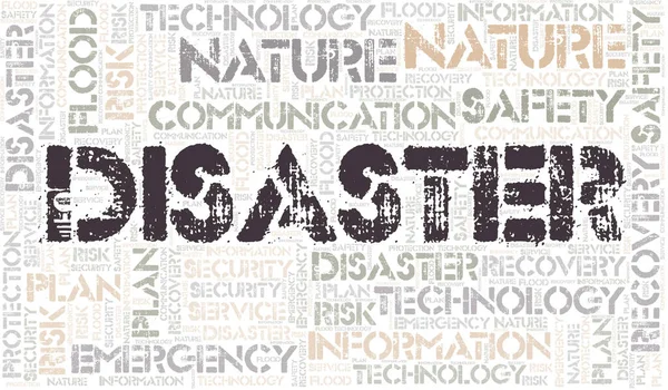 Disaster Typography Word Cloud Wordcloud Collage Made Text Only — Stock Photo, Image