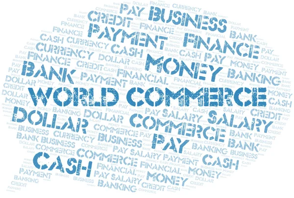 World Commerce typography word cloud. Wordcloud collage made with the text only.