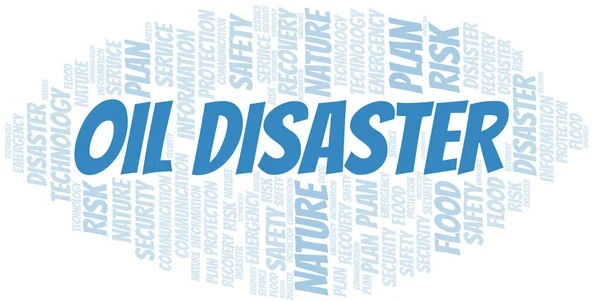 Oil Disaster Typography Vector Word Cloud Collage Wordcloud Hecho Solo — Vector de stock