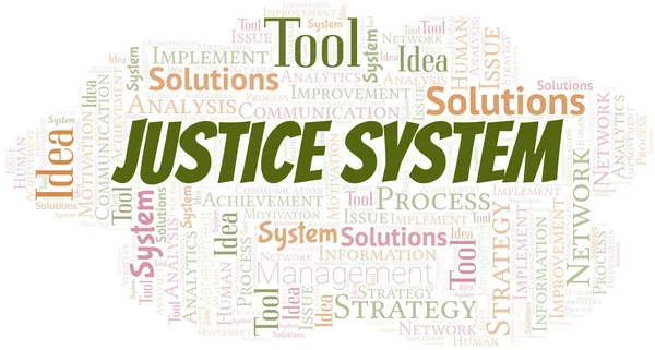 Justice System Typography Vector Word Cloud Wordcloud Collage Made Text — Stock Vector