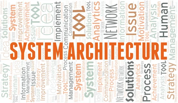 Architettura Sistema Tipografia Vettoriale Parola Nube Collage Wordcloud Realizzato Solo — Vettoriale Stock