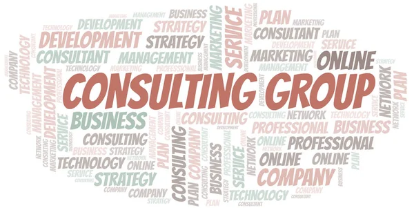 Consulting Group Typography Vector Word Cloud Wordcloud Collage Made Text — Stock Vector