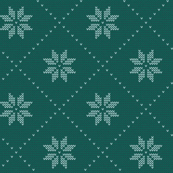 Patrón de vector de punto nórdico de Navidad sin costura con Selburose y elementos decorativos — Archivo Imágenes Vectoriales