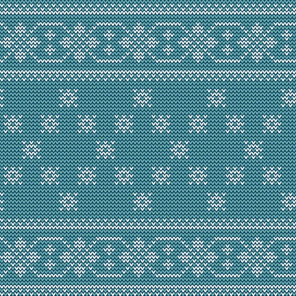 Nahtlose weihnachtliche nordische Strickvektormuster mit weißer Zierrand — Stockvektor