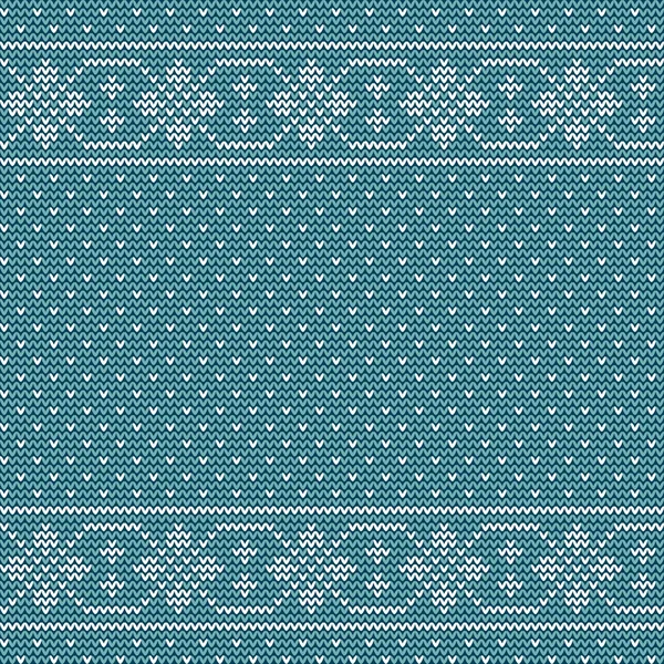 Modèle vectoriel de tricot nordique de Noël sans couture avec bordure d'ornement décoratif blanc — Image vectorielle