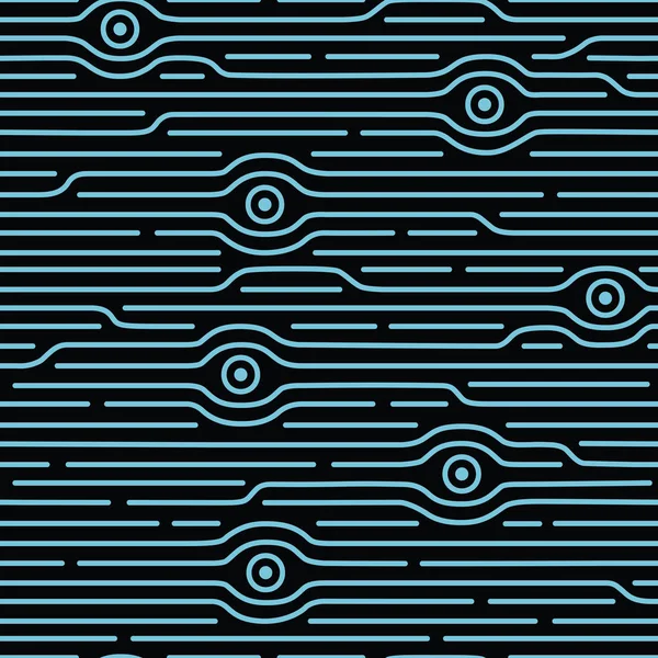 Naadloze vector abstracte patroon met ogen en verschillende lijnen — Stockvector