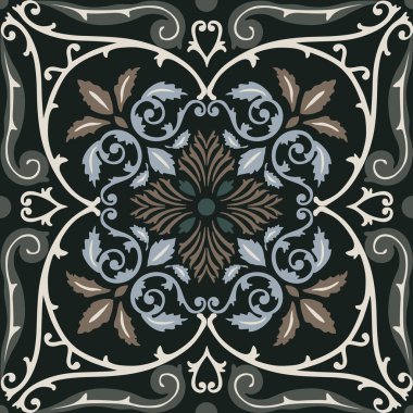 Vektör seamless modeli döşeme ile Arabesk