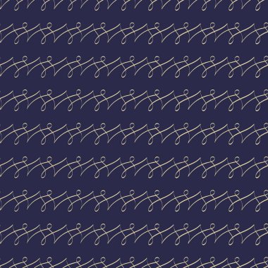 El mavi zemin üzerine altın mürekkep Kaligrafi ile sorunsuz vektör desen çizimi