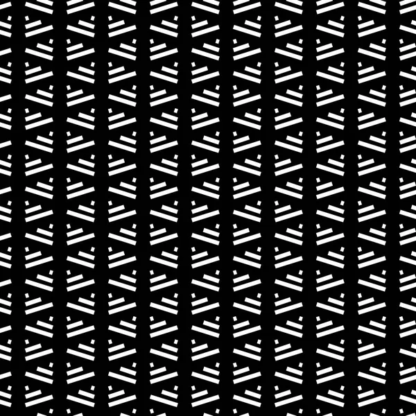 Abstracte geometrische naadloze vector patroon met vormen en lijnen op een zwarte achtergrond — Stockvector
