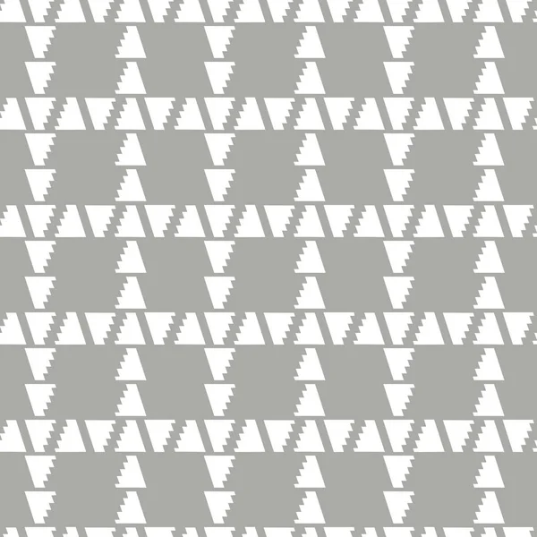 Abstract geometric plaid seamless vector pattern of triangle with jagged edge on grey background — Stock Vector