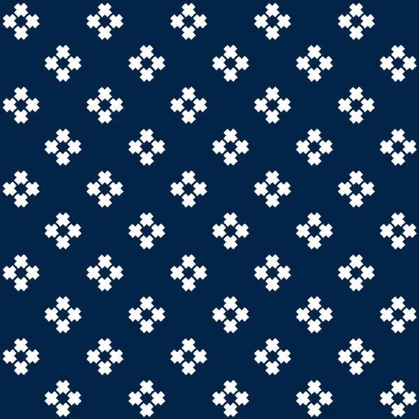 Indigo abstracto shibori patrón de vectores sin costura con mosaico — Vector de stock