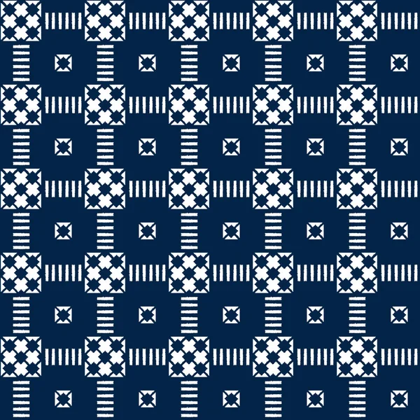 モザイクで抽象的な藍絞シームレスなベクトル パターン — ストックベクタ