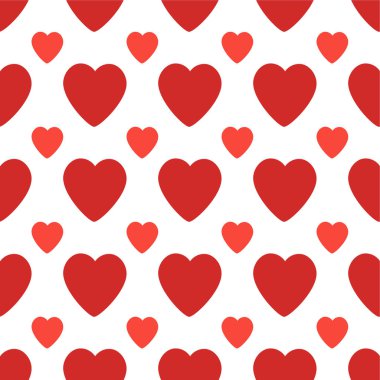 Büyük ve küçük kırmızı kalpler ile Seamless modeli. Sevgililer günü vektör arka plan.
