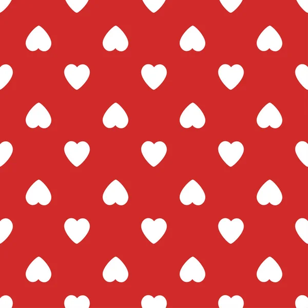 Patrón sin costuras con corazones. Día de San Valentín vector de fondo. Blanco sobre rojo . — Vector de stock