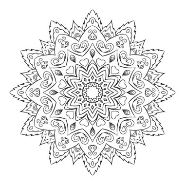 Butik, çiçekçi, iş, iç Roumd süsleme. Şirket işareti, amblem, öğe. Basit geometrik mandala logo. Kaleydoskop büyük bud.