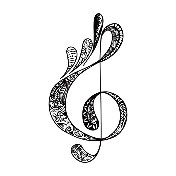 Icona della chiave di violino. Illustrazione vettoriale — Vettoriale Stock