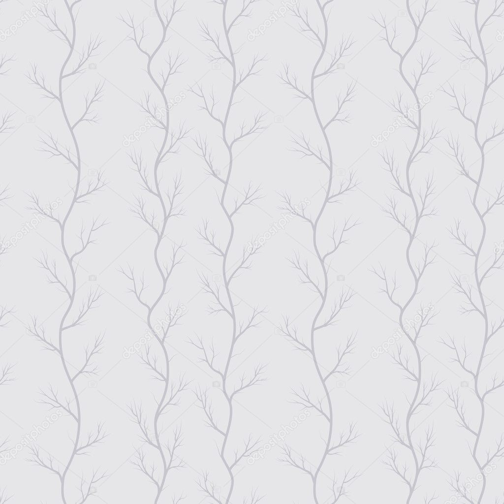 Vector seamless texture of the branches on the grey background