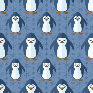 Sevimli penguenler seamless modeli