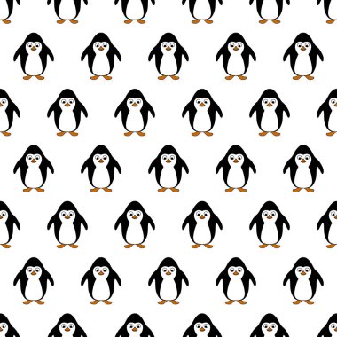 Sevimli penguenler seamless modeli